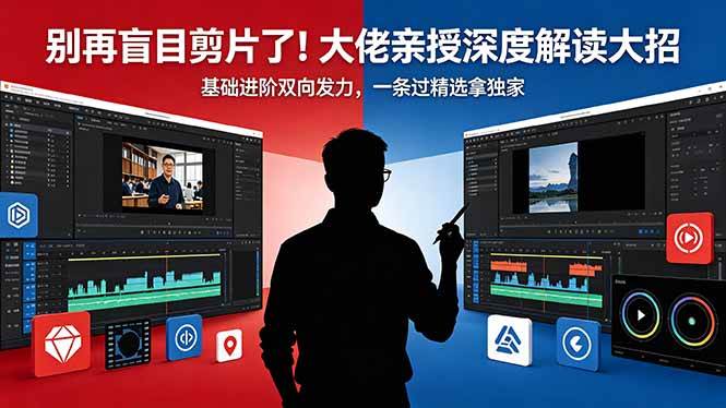 (18384期)别再盲目剪片了!大佬亲授深度解读大招,基础进阶双向发力,一条过精选拿独家-智云网创 - 网创副业项目资源站