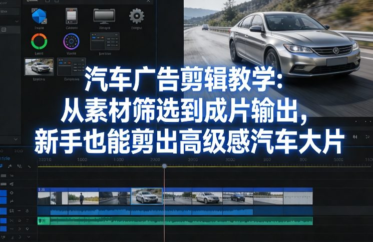 汽车广告剪辑教学：从素材筛选到成片输出，新手也能剪出高级感汽车大片-智云网创 - 网创副业项目资源站