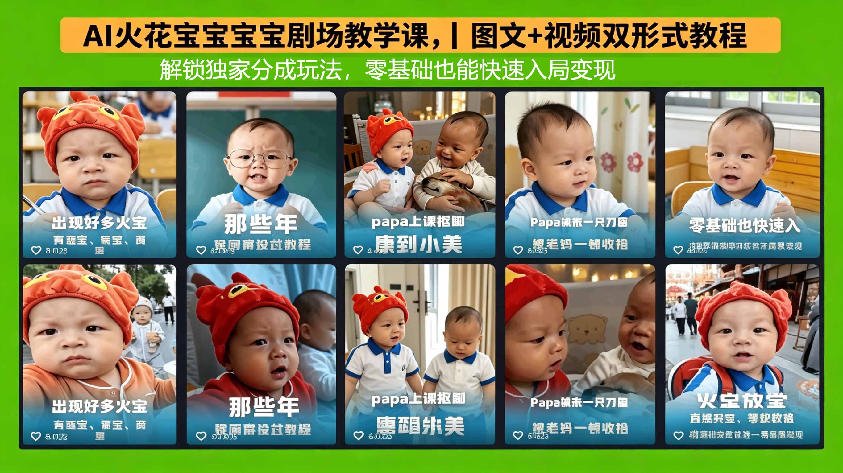 AI火花宝宝宝宝剧场教学课,图文+视频双形式教程,解锁独家分成玩法,零基础也能快速入局变现-智云网创 - 网创副业项目资源站