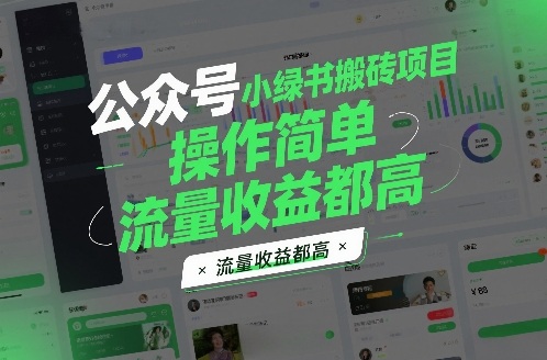 公众号小绿书搬砖项目,操作简单,流量收益都高-智云网创 - 网创副业项目资源站
