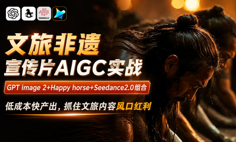 文旅非遗宣传片AIGC实战，GPT image 2+Happy horse+Seedance2.0组合，低成本快产出，抓住文旅内容风口红利-智云网创 - 网创副业项目资源站