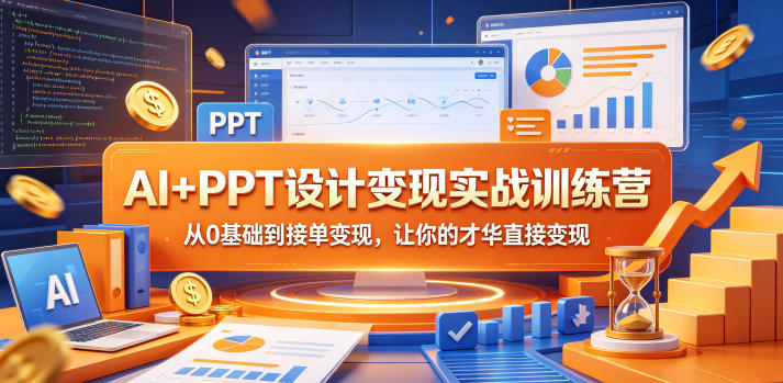 AI+PPT设计变现实战训练营，从0基础到接单变现，让你的才华直接变现-智云网创 - 网创副业项目资源站