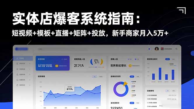 实体店爆客系统指南:短视频+模板+直播+矩阵+投放,新手商家月入5万+-智云网创 - 网创副业项目资源站