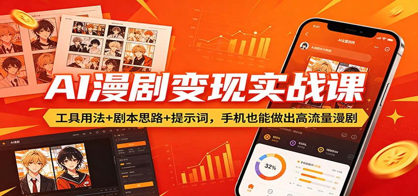 AI漫剧变现实战课：工具用法+剧本思路+提示词，手机也能做出高流量漫剧-智云网创 - 网创副业项目资源站