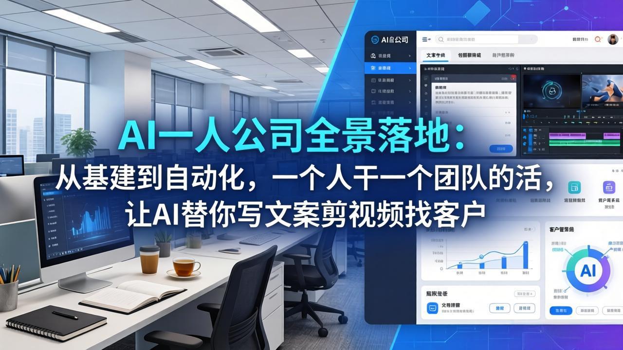 AI一人公司全景落地:从基建到自动化,一个人干一个团队的活,让AI替你写文案剪视频找客户-智云网创 - 网创副业项目资源站