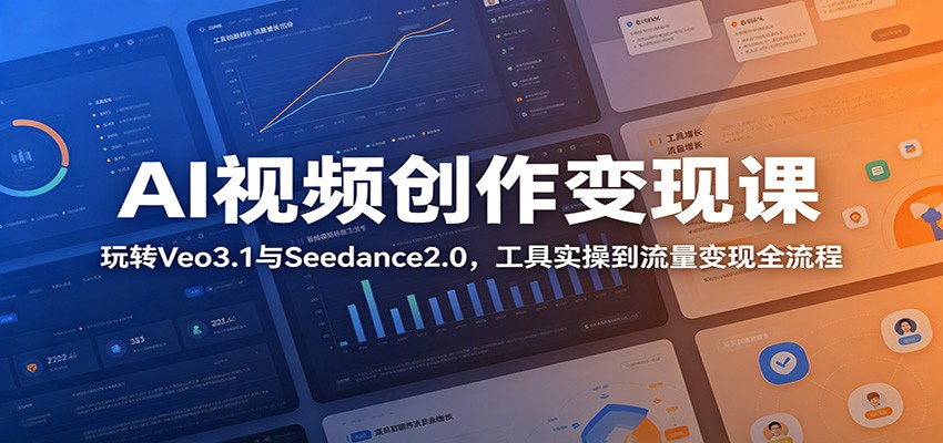 AI视频创作变现课:玩转Veo3.1与Seedance2.0,工具实操到流量变现全流程-智云网创 - 网创副业项目资源站