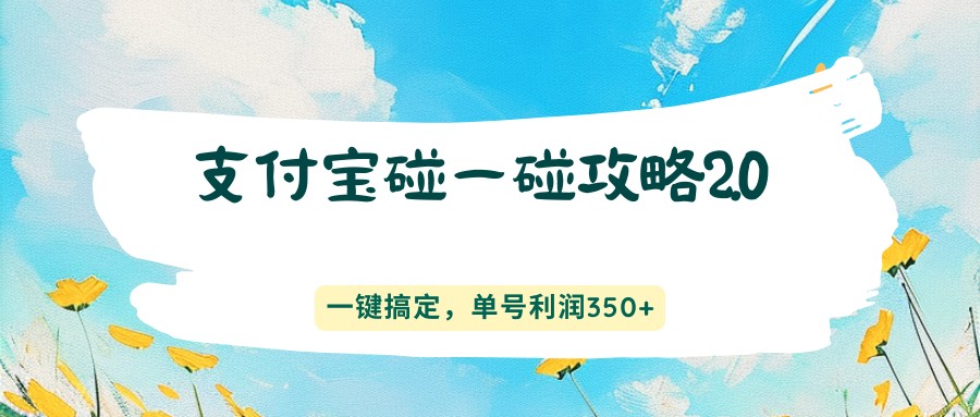 支付宝碰一碰攻略2.0,一键搞定,单号利润350+-智云网创 - 网创副业项目资源站