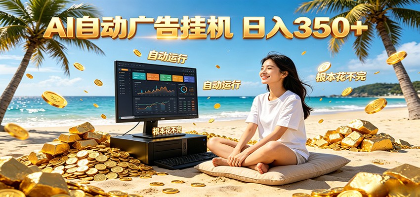 AI自动广告挂机 日入350+ 真正做到躺赚式变现,根本花不完!-智云网创 - 网创副业项目资源站