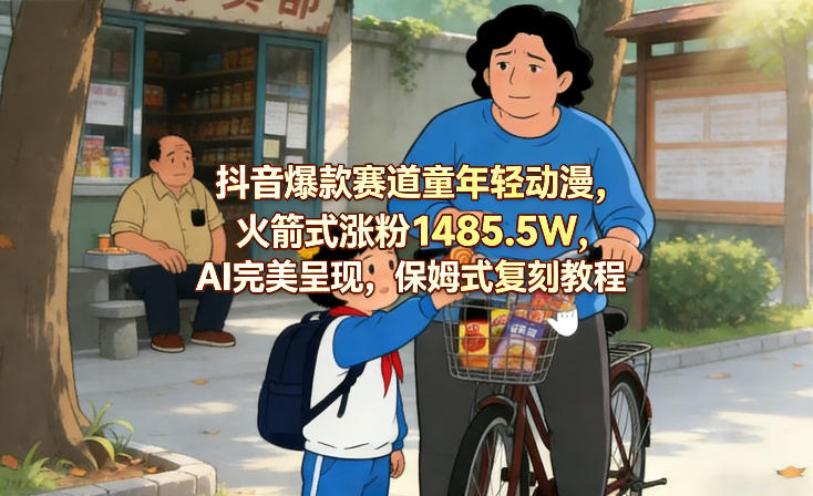 抖音爆款赛道童年轻动漫，火箭式涨粉1485.5W，AI完美呈现，保姆式复刻教程-智云网创 - 网创副业项目资源站