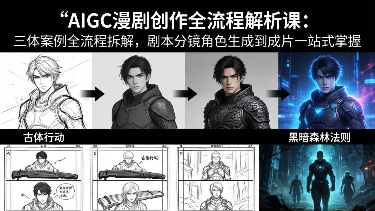 AIGC漫剧创作全流程解析课：三体案例全流程拆解，剧本分镜角色生成到成片一站式掌握-智云网创 - 网创副业项目资源站