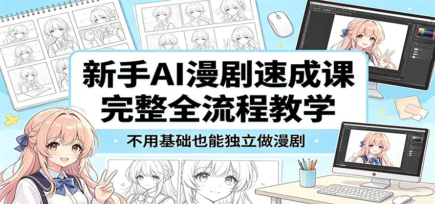 新手AI漫剧速成课：完整全流程教学，不用基础也能独立做漫剧-智云网创 - 网创副业项目资源站