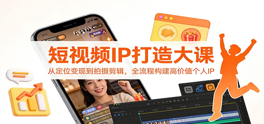 短视频IP打造大课：从定位变现到拍摄剪辑，全流程构建高价值个人IP-智云网创 - 网创副业项目资源站