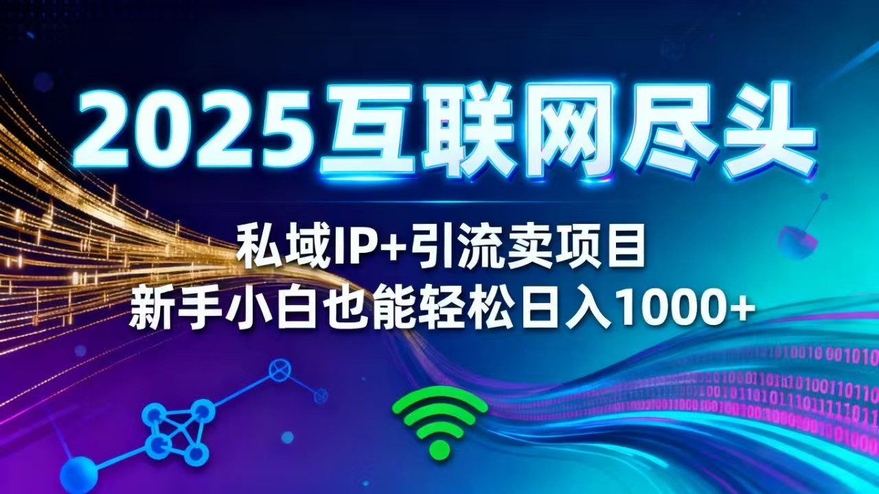 2025网创尽头王炸项目！私域 IP + 精准引流，新手小白在家躺赚日入 1000+-智云网创 - 网创副业项目资源站