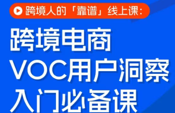跨境电商VOC用户洞察入门必备课,跨境人的靠谱线上课-智云网创 - 网创副业项目资源站