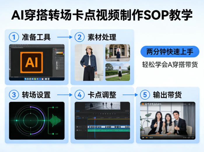 AI穿搭转场卡点视频制作SOP教学,两分钟快速上手,轻松学会AI穿搭带货-智云网创 - 网创副业项目资源站