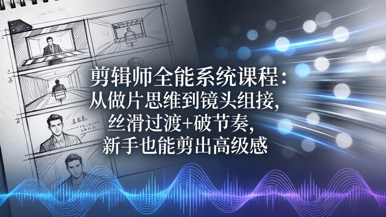 剪辑师全能系统课程:从做片思维到镜头组接,丝滑过渡+破节奏,新手也能剪出高级感-智云网创 - 网创副业项目资源站