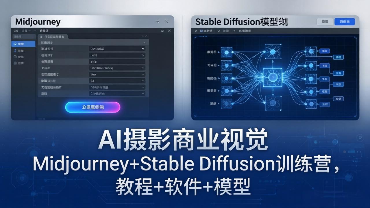 AI摄影商业视觉Midjourney+Stable Diffusion训练营,教程+软件+模型-智云网创 - 网创副业项目资源站