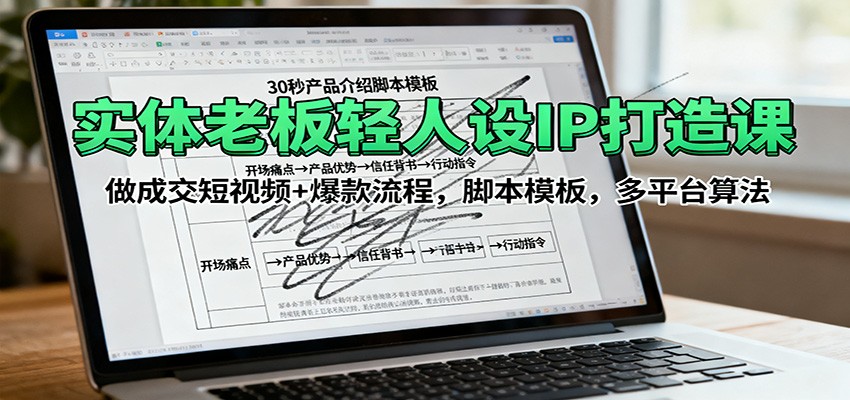实体老板轻人设IP打造课:做成交短视频+爆款流程,脚本模板,多平台算法-智云网创 - 网创副业项目资源站