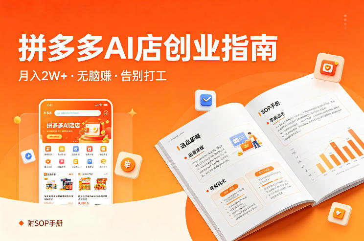 开一家拼多多AI店，月入2W+，无脑賺，告别打工，附SOP手册-智云网创 - 网创副业项目资源站