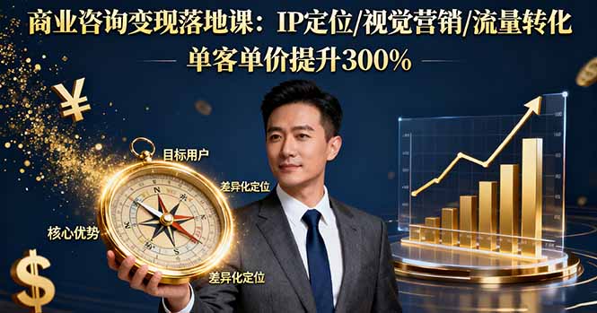 商业咨询变现落地课:IP定位/视觉营销/流量转化,单客单价提升300%-智云网创 - 网创副业项目资源站
