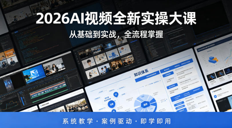 2026AI视频全新实操大课，从基础到实战，全流程掌握，系统教学·案例驱动·即学即用-智云网创 - 网创副业项目资源站