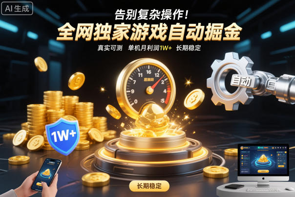告别复杂操作！全网独家游戏自动掘金，真实可测，单机月利润1W+，长期稳定【揭秘】-智云网创 - 网创副业项目资源站