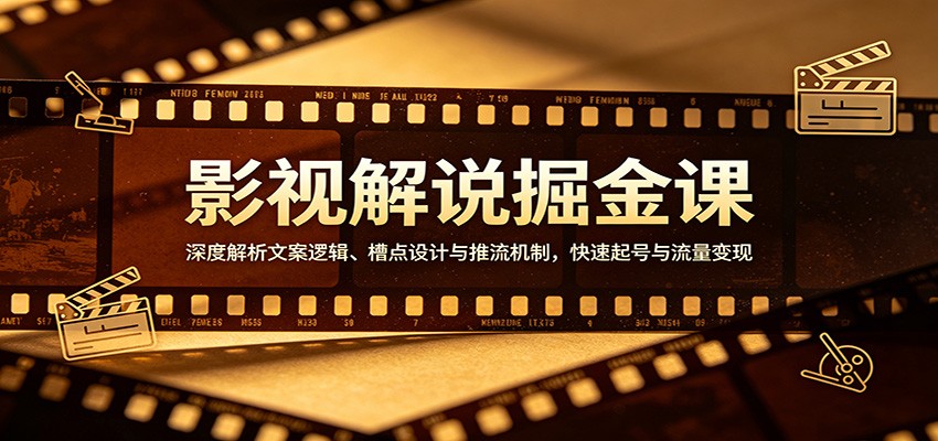 影视解说掘金课：深度解析文案逻辑、槽点设计与推流机制，快速起号与流量变现-智云网创 - 网创副业项目资源站