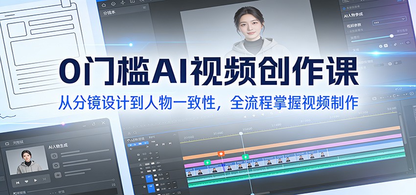 0门槛AI视频创作课：从分镜设计到人物一致性，全流程掌握视频制作-智云网创 - 网创副业项目资源站
