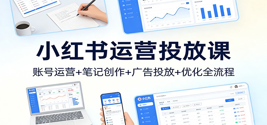 小红书运营投放课:账号运营+笔记创作+广告投放+优化全流程-智云网创 - 网创副业项目资源站