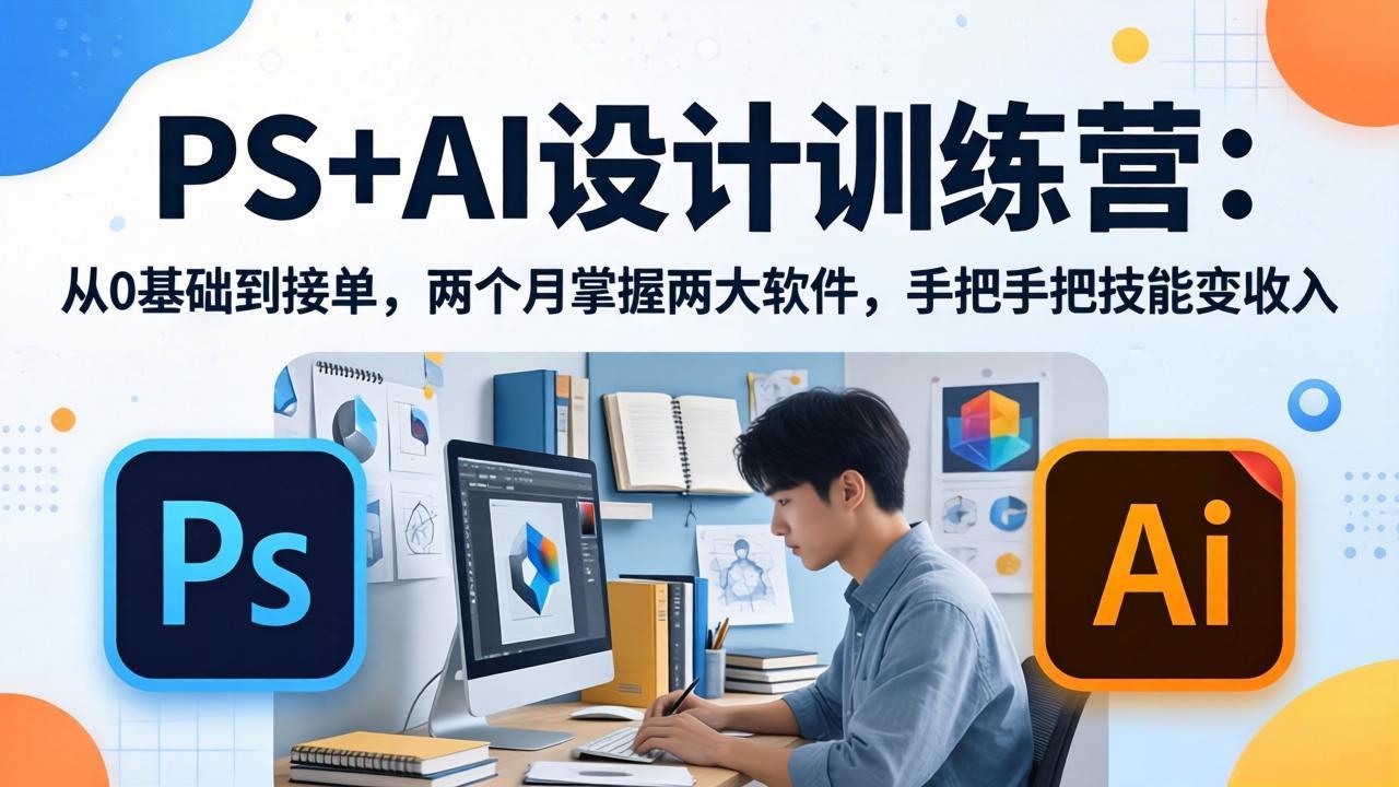 PS+AI设计训练营:从0基础到接单,两个月掌握两大软件,手把手把技能变收入-智云网创 - 网创副业项目资源站
