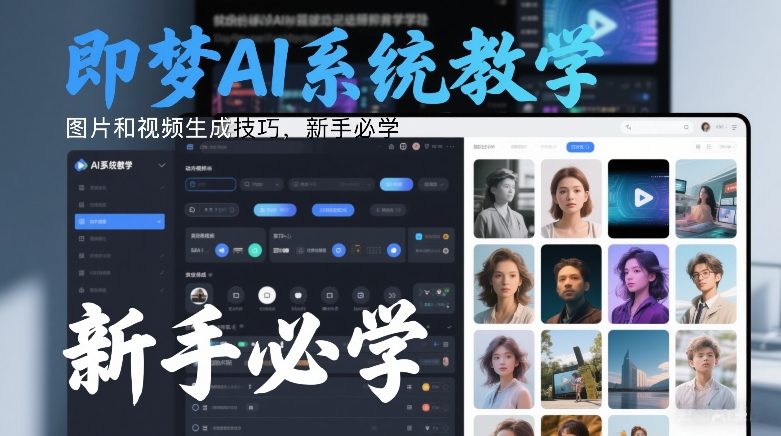 即梦AI系统教学,图片和视频生成技巧,新手必学-智云网创 - 网创副业项目资源站