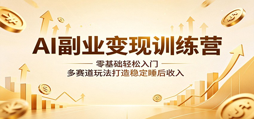 AI副业变现训练营：零基础轻松入门，多赛道玩法打造稳定睡后收入-智云网创 - 网创副业项目资源站