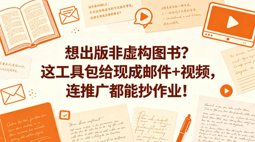 想出版非虚构图书？这工具包给现成邮件+视频，连推广都能抄作业！【原创双语字幕】-智云网创 - 网创副业项目资源站