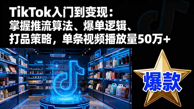 TikTok入门到变现:掌握推流算法、爆单逻辑、打品策略,单条视频播放量50w-智云网创 - 网创副业项目资源站