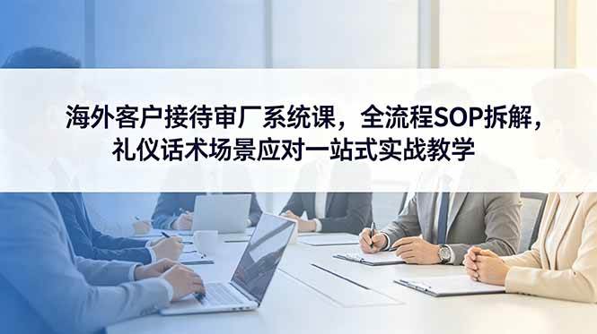 （18772期）海外客户接待审厂系统课，全流程SOP拆解，礼仪话术场景应对一站式实战教学-智云网创 - 网创副业项目资源站