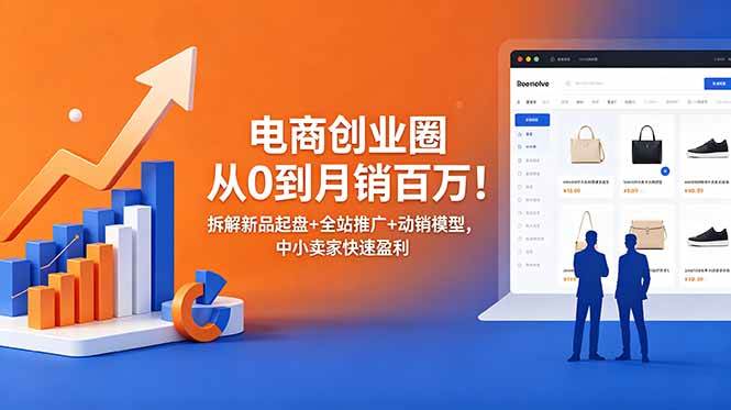 （18831期）电商创业圈从0到月销百万！拆解新品起盘+全站推广+动销模型，中小卖家快速盈利-智云网创 - 网创副业项目资源站