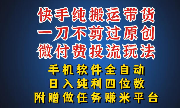 最新黑科技快手搬运带货方法,手机就能操作,轻松带你日入四位数【揭秘】-智云网创 - 网创副业项目资源站