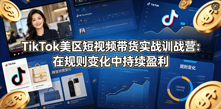 TikTok美区短视频带货实战训战营:在规则变化中持续盈利-智云网创 - 网创副业项目资源站