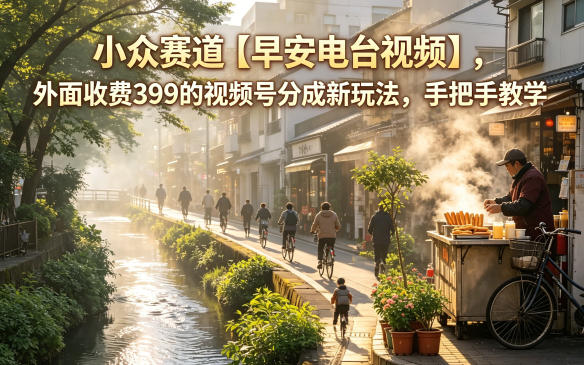 小众赛道【早安电台视频】，外面收费399的视频号分成新玩法，手把手教学-智云网创 - 网创副业项目资源站
