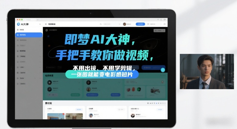 即梦AI大神手把手教你做视频,不用出镜、不用学剪辑,一张图就能变电影感短片-智云网创 - 网创副业项目资源站