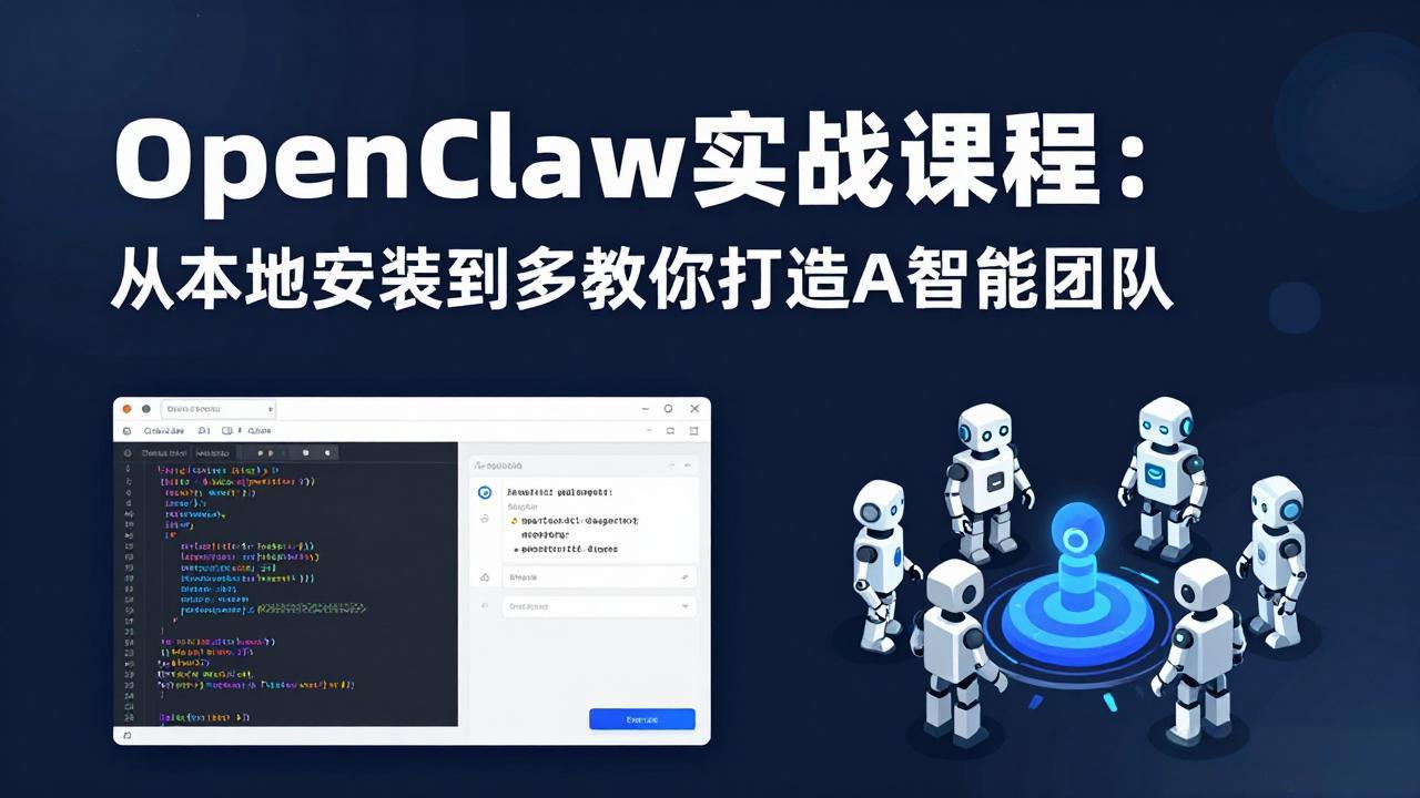 OpenClaw实战课程:从本地安装到多Agent协同,手把手教你打造AI智能团队-智云网创 - 网创副业项目资源站