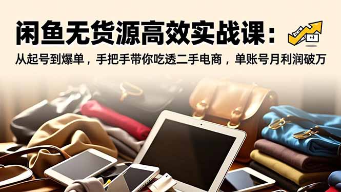 闲鱼无货源高效实战课:从起号到爆单,手把手带你吃透二手电商,单账号月利润破万-智云网创 - 网创副业项目资源站
