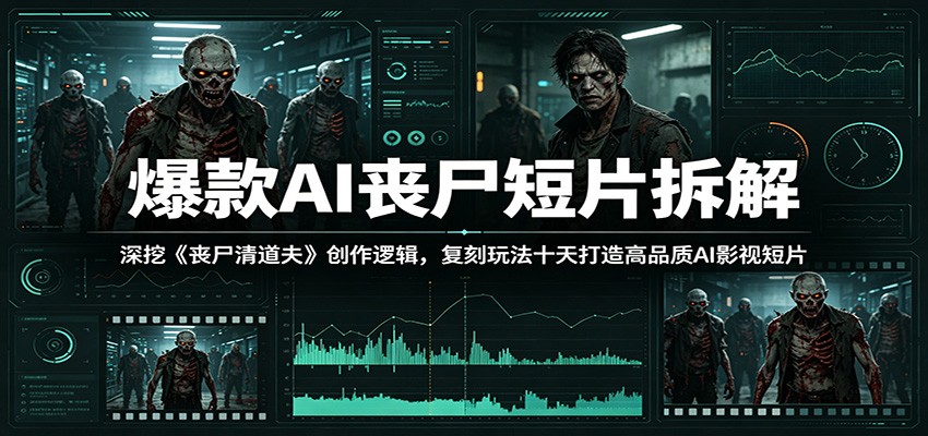 爆款AI丧尸短片拆解：深挖《丧尸清道夫》创作逻辑，复刻玩法快速打造高品质AI影视短片-智云网创 - 网创副业项目资源站