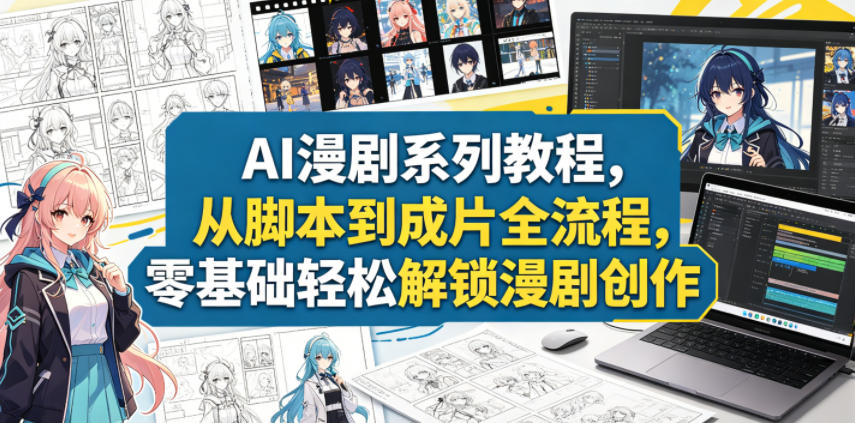 AI漫剧系列教程,从脚本到成片全流程,零基础轻松解锁漫剧创作-智云网创 - 网创副业项目资源站