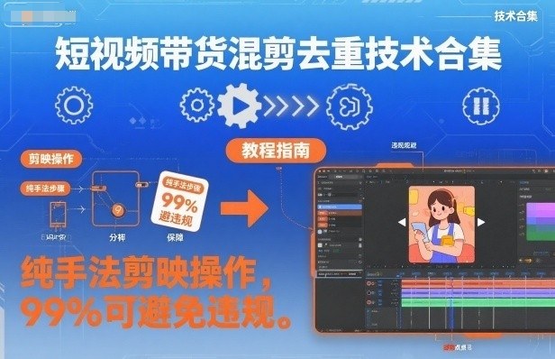 短视频带货混剪去重技术合集，纯手法剪映操作，99%可避免违规-智云网创 - 网创副业项目资源站