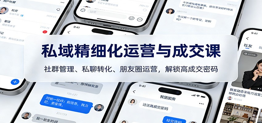 私域精细化运营与成交课：社群管理、私聊转化、朋友圈运营，解锁高成交密码-智云网创 - 网创副业项目资源站