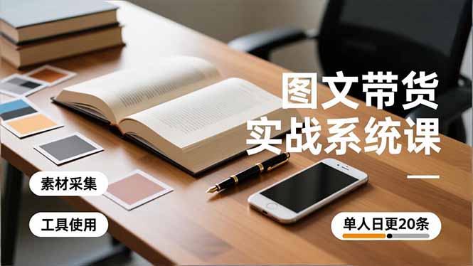 图文带货实战系统课，工具使用、素材采集、防同质化，单人日更20条月入3w+-智云网创 - 网创副业项目资源站