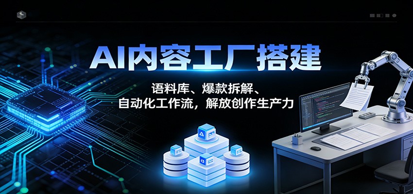 AI内容工厂搭建:语料库、爆款拆解、自动化工作流,解放创作生产力-智云网创 - 网创副业项目资源站
