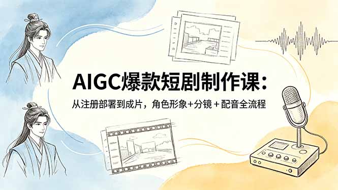 AIGC爆款短剧制作课：从注册部署到成片，角色形象+分镜+配音全流程-智云网创 - 网创副业项目资源站