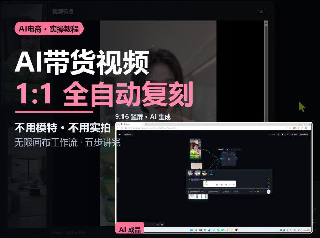 无限画布实操AI复刻带货视频完整流程不用模特不用实拍-智云网创 - 网创副业项目资源站
